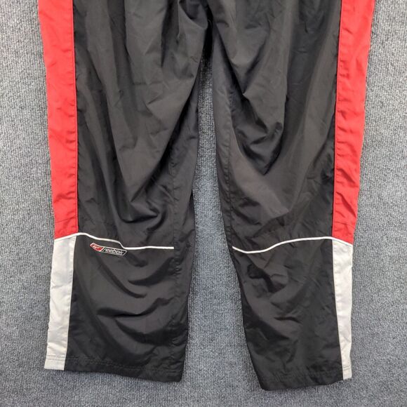 Reebok Men's Athletic Track Pants Black Medium Drawstring Waistband Ankle Zip - Picture 8 of 12